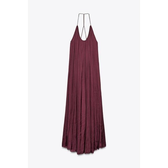 ZARA ZW COLLECTION LONG SATIN DRESS - Picture 12 of 14